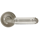 Baldwin Privacy Crystal Door Levers w/ Rope Rosette - Satin Nickel