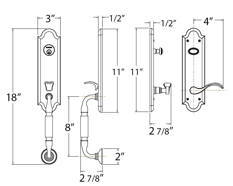 Manchester Full Dummy Handleset Satin Nickel