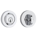 Baldwin Keyed Single Cylinder Deadbolt - Contemporary Round - Polished Nickel