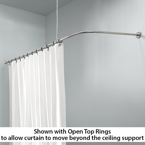 Corner Shower Curtain Rod, 60 White Shower Curtain Rod