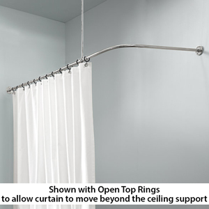 36" x 72" - Contemporary Square Flange - Corner Shower Rod