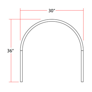 Half Oval Rod Rectangular Brackets - 36" x 30" x 36"