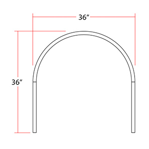 Half Oval Rod Rectangular Brackets - 36" x 36" x 36"