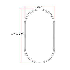 Oval Shower Rod - 36" x XX"