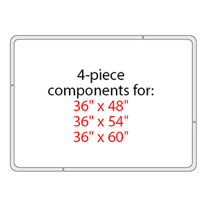 Rectangular Shower Rod - Ceiling Mount - 36" x XX" 