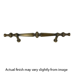 Brass Accents - 6"cc Rope Cabinet Pull - Antique Brass
