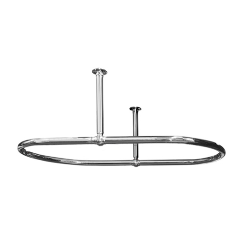 Traditional Oval Shower Rod Ceiling Support