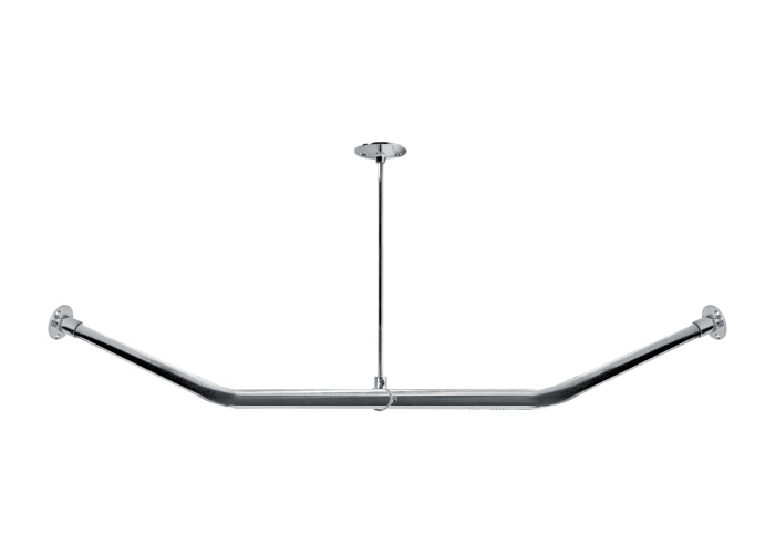 Neo Angle Shower Rods in Stainless Steel