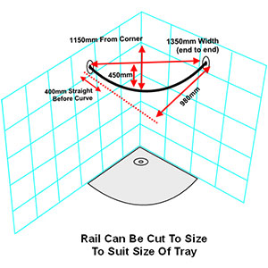 53" Neo-Curved - Quadrant Shower Rod