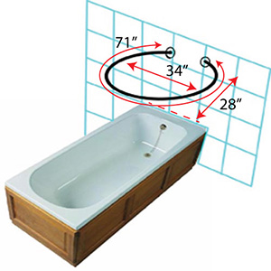 Wall Mounting Rod Pol. Stainless Steel  - 34" x 28"
