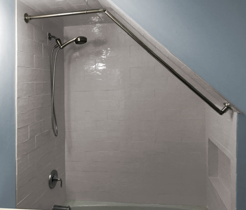 Sloped Angled Ceiling Shower Rod