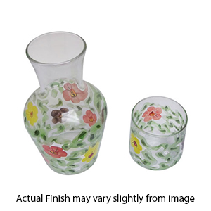 Casafina - Clear Carafe w/Cup - Roses Design