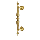 Cifial - Brunswick - Offset Door Pull w/ Rosettes - Polished Brass
