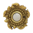 Floral Doorbell Button - Polished Brass