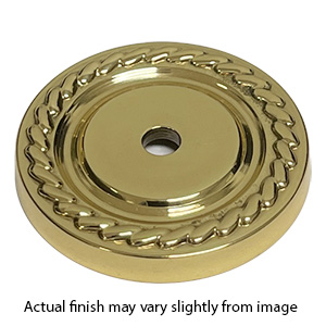 Period Brass Rope Knob Backplate - 1-5/8" Diameter - Polished Brass
