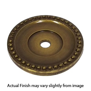 T34 - Period Brass - Beaded Cabinet Knob Backplate - Antique Brass