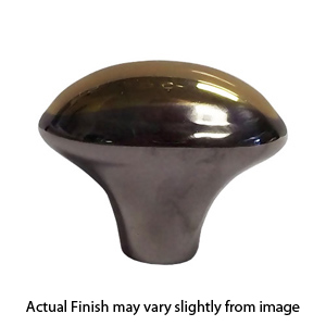 Mandelli - 1.25" x 5/8" Cabinet Knob - Black Nickel/ Gold