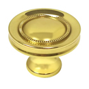 Broadway - Large Round Cabinet Knob - Polished Brass