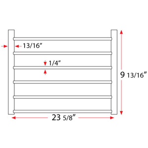 61345 - Dekkor - 24.5" Towel Rack - Brushed Stainless Steel