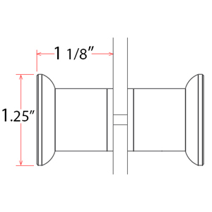 65120 - Glass Shower Door Knob - Brushed Stainless Steel