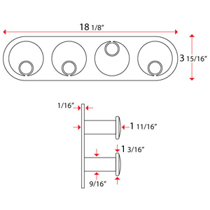 1030 - Eccentric Hook Rack - Brushed Stainless Steel