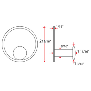 1036 - Eccentric Hook - Brushed Stainless Steel