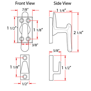 Window Lock/ Casement Fastener - Small