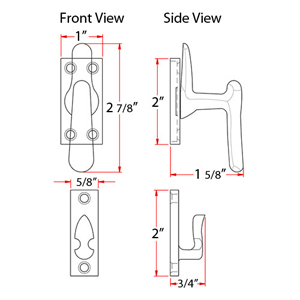 Window Lock/ Casement Fastener - Medium