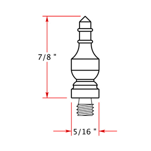 Mortise Hinge Finial - Urn