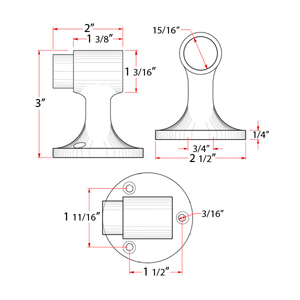 DSF3225 - Floor Mount Bumper - Heavy Duty - Satin Brass