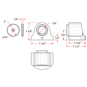 Magnetic Dome Stop & Catch - Solid Brass