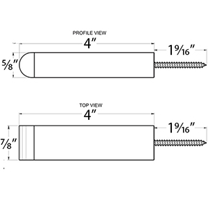 Contemporary Half-Cylinder Baseboard Doorstop