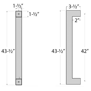 42" Extra Large Contemporary Single Pull