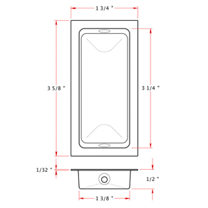 Rectangular Flush Pull - 3 5/8"