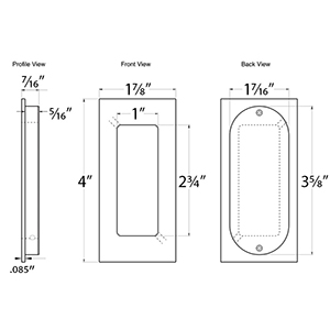 Rectangular Flush Pull