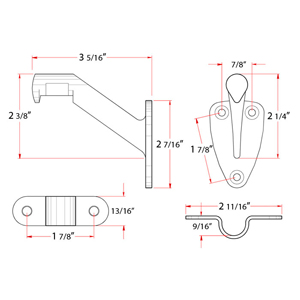 3 5/16" Hand Rail Bracket