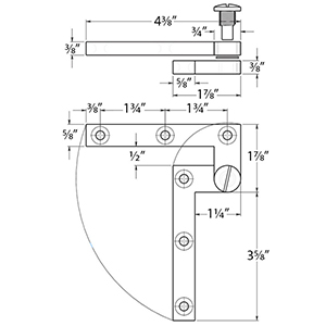 4-3/8" HEAVY DUTY Pivot Door Hinge