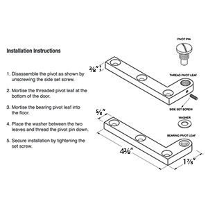 4-3/8" HEAVY DUTY Pivot Door Hinge