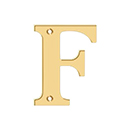 House Letter F - Solid Brass