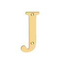 House Letter J - Solid Brass