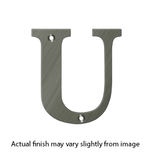 House Letter U - Solid Brass