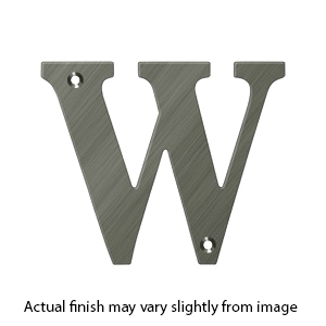 House Letter W - Solid Brass
