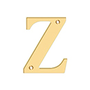 House Letter Z - Solid Brass