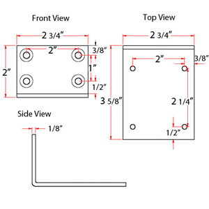 Jamb Bracket for Double Action Spring Hinge