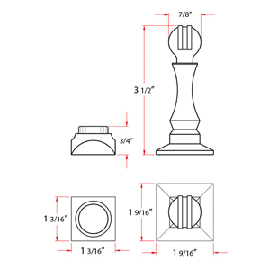 3.5" Magnetic Door Stop & Holder