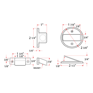 2.5" Magnetic Flush Door Stop & Holder