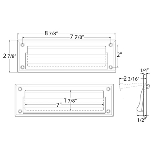 8 7/8" Mail Slot w/Interior Flap