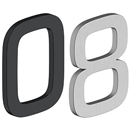 4" Modern House Numbers - E Series