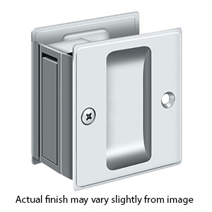 Sliding Door Pocket Lock - Passage & Privacy - Polished Chrome