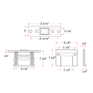 Heavy Duty Roller Catch - Satin Nickel